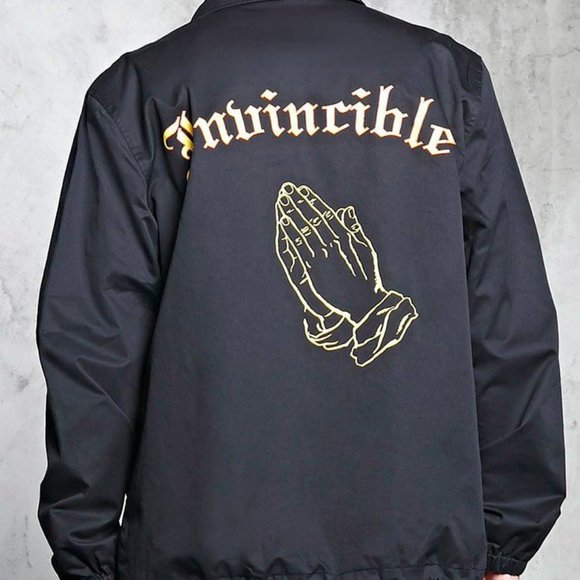 Forever 21 Other - Forever 21 Black Coach Jacket Invincible Cheetah L